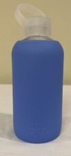 BKR Glass Water Beverage Bottle with Blue Silicone Cover 16 Ounce picture
