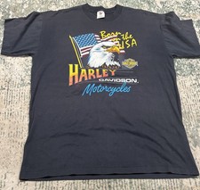 Vtg 1986 Harley Davidson T Shirt XL Born In The USA Eagle Holoubek Single Stitch picture