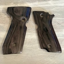 Altamont Beretta 93 Silver black Smooth Pistol Grips Grip Panels Silverback Wood picture