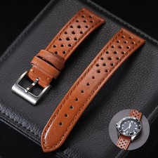 18mm 20mm 22mm Cowhide Leather Strap Soft Breathable Retro Wristband picture