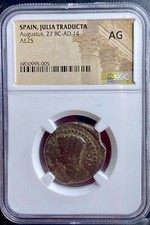 27BC-14AD Emperor Octavian Augustus NGC Graded Coin Roman Julia Traducta picture