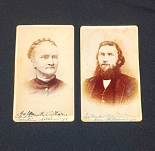 2 - 1800's Antique CDV Portrait Photo Joseph Diller Mountain Missionary And Wife picture
