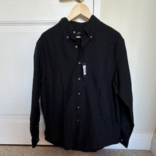 NOAH Western Oxford Shirt Black Size L NWT Heavyweight Oxford Made in Portugal picture