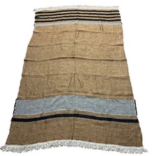 Libeco Belgian Linen Nairobi Fouta Throw Striped Fringe NWOT 48 x 80