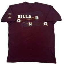 VTG 90s Billabong T Shirt Maroon Purple Sellout Short Sleeve Skate Surf Bros L picture