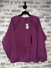 NWT Torrid Fleece Crew Neck Lace Pullover Sweater - Plum Caspia Size 1X picture