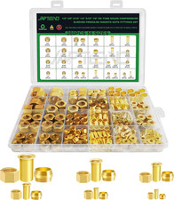 280pcs Brass Compression Sleeves Ferrules Inserts Nuts Fittings Kit picture