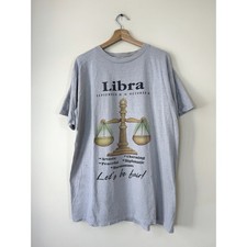 Vintage Libra Zodiac Sign Scale Gray Tee Shirt picture