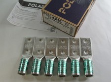 6-PACK NEW NSI POLARIS L600N COPPER CU COMPRESSION LUGS 1/2 in 2-HOLE  600 KCMIL picture