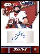 Jaden Craig 2025 Sage Red Auto #A-JC3 TCU Horned Frogs picture