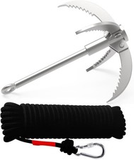 Ant Mag Grappling Hook Stainless Steel Claw Carabiner for Camping Hiking Tree Gr picture