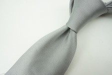 Eton Solid Cloud Gray Basketweave 100% Silk Tie Brand New With Tags picture