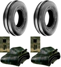 TWO New 4.00-15 Tri-Rib 3 Rib Front Tractor Tires w/ tubes 400-15 F2 3 Rib  picture