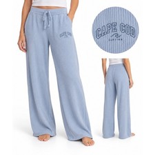 Ocean Drive Cape Cod Ribbed Wide Leg Lounge Pants Blue XL B10450 NWT picture