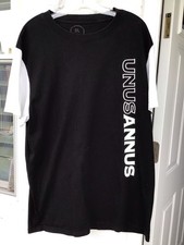 unus annus merch Men’s Black T Shirt, White Short Sleeves 100% Cotton, Sz. XL. picture