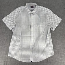 UNTUCKit Clarke Shirt Men's 2XL Reg Blue White Check Short Sleeve Button Up NEW picture