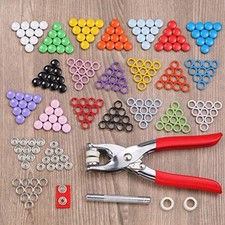 9.5mm Color Hollow Five Prong Ring Snap Buttons Metal Fasteners Sewing Crafts picture