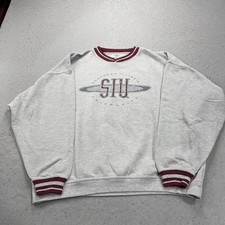 VINTAGE Southern Illinois Salukis Sweatshirt Mens 2XL Ringer Crewneck NCAA 90s picture