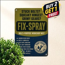 Mechanic Workshop Rusty Nuts Sign Vintage Auto Repair Garage Tin Metal Plaque picture