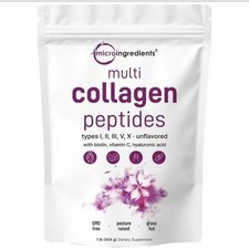 Micro Ingredients Multi Collagen Peptides – Types I,II,III,V,X, Unflavored NEW picture