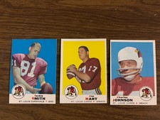 1969 Topps NFL (3) St Louis Cardinals Jim Hart, Charley Johnson,Jackie Smith Ex+ picture