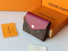 LOUIS Zoé Monogram Canvas Red Leather Compact Wallet M62933 picture