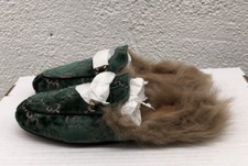 Gucci Jordaan Princetown Horsebit Velvet Loafer Green Size 39 EU 9 US Fur L268 picture