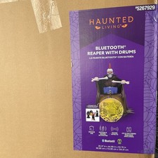 Haunted Living Bluetooth Reaper with Drums Halloween Animatronic 5267929 NEW picture
