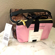 Adrienne Vittadini Makeup Bags Pink/ snakeskin print Zippered w/ Handle picture