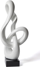 Music Note Sculpture Decor Treble Statue Gifts Polyresin Home Arts White 22.5 picture