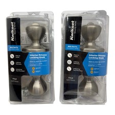 Kwikset TYLO Bed & Bath Door Knob Satin Nickel 93001-865 Lot of 2 picture