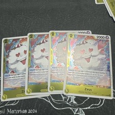 4x One Piece Zeus R Rare OP11-106 A Fist of Divine Speed English - US Seller NM picture