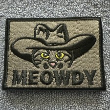 MEOWDY 2x3 Embroidered Morale Patch Hook Backing Brand New picture