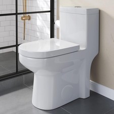 HOROW Compact One Piece Toilet with Soft Closing Seat 12'' Rough-In Dual Flush picture