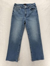 Quince Bella Stretch Straight Jeans Womens 31 Short Blue Med Wash High Rise picture