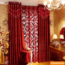 high-grade Italian velvet wedding room festive red cloth curtain drapes N929 picture