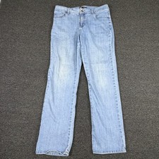 Lee Classic Fit Light Wash Straight Leg Mid Rise Denim Jeans Blue Womens picture