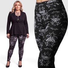 TORRID Nightfall Mystic Moths Pattern Goth Gothic Leggings NWT Size 5X picture