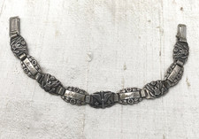 Sterling Silver .925 WW2 Army Air Corps Forget Me Not Sweetheart Bracelet picture