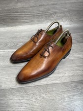 Berluti alessandro brown patina whole cut  oxfpord leather shores sz 38 picture