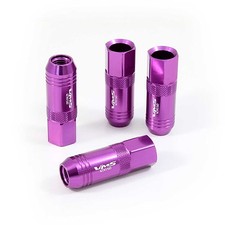 VMS 20 PURPLE 60MM ALUMINUM EXTENDED TUNER LUG NUTS LUGS FOR WHEELS RIMS 12X1.5 picture