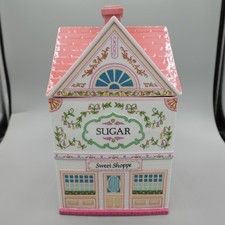 Vintage 1990 Lenox Village Canisters Sugar Sweet Shoppe fine porcelain with lid picture