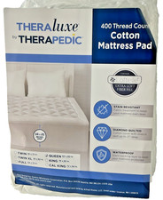 Theraluxe By Therapedic 400ct Cotton Matress Pad Queen picture