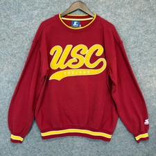 Vintage Starter USC Trojans Sweatershirt Mens XL Red Yellow Tailsweep 90s Rare picture