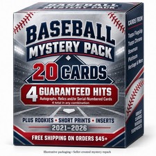 MLB 20 Card Pack: guaranteed 4 total Autographs Relics and Numbered per pack picture