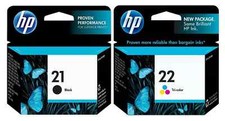 GENUINE HP 21 HP 22 Ink Cartridge 2 Pack for Deskjet 3910 Officejet J3635 picture