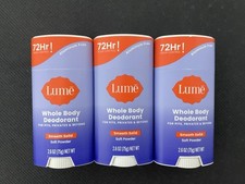 3x Lume Whole Body Deodorant Smooth Solid SOFT POWDER 2.6oz (3 Pack) NEW picture