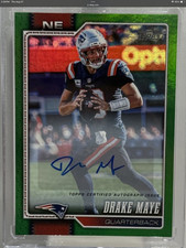 1/1 Drake Maye 2026 Topps Flagship Green Foil 10/99 Auto #136 JERSEY MATCH picture
