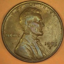 1955 D/D South ~ Lincoln Wheat Cent ~ RPM - 002 ~ RE-PUNCHED Mint Mark ~ ERROR picture