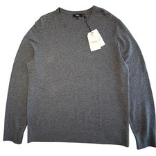 Theory Riland Harman Merino Wool Sweater Mens XL Charcoal Gray Crewneck NWT picture